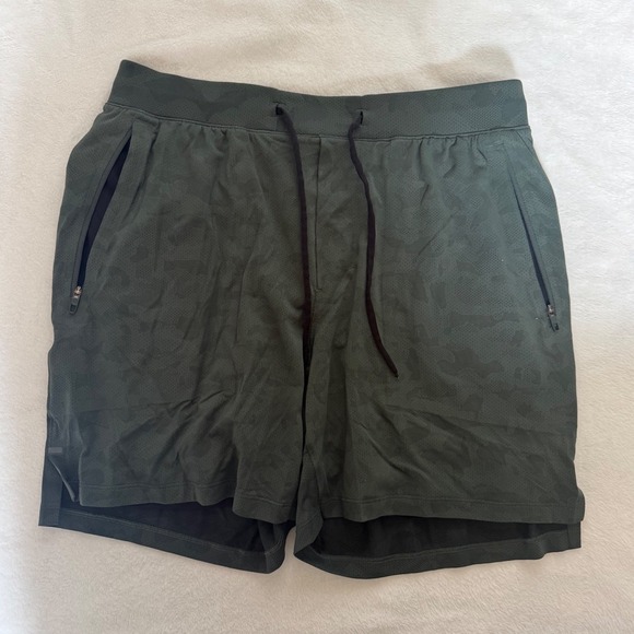 lululemon athletica Other - Lululemon‎ Lined Shorts 7" Heritage 365 Camo Dark Olive Multi Mens L